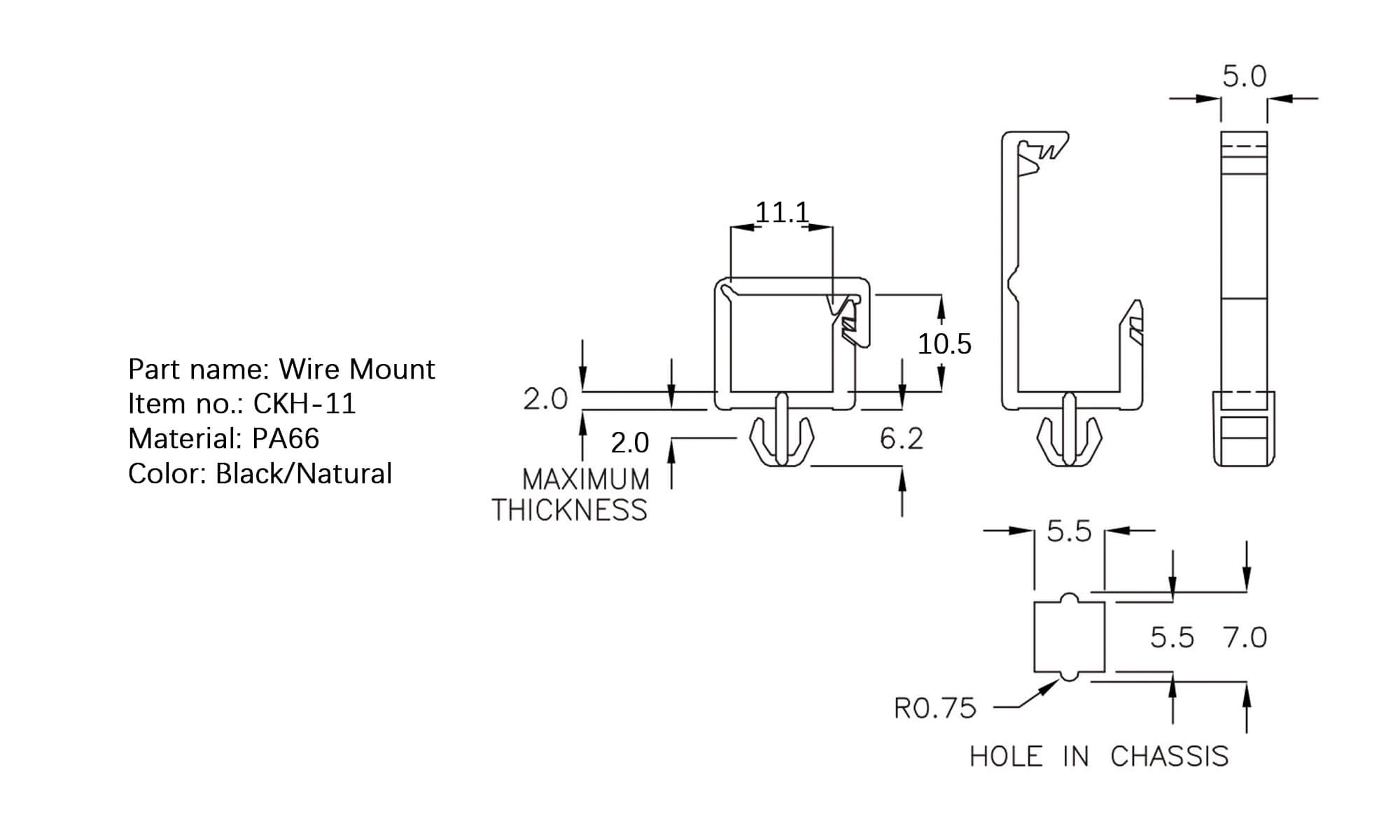 Plastic Wire Mount CKH-11